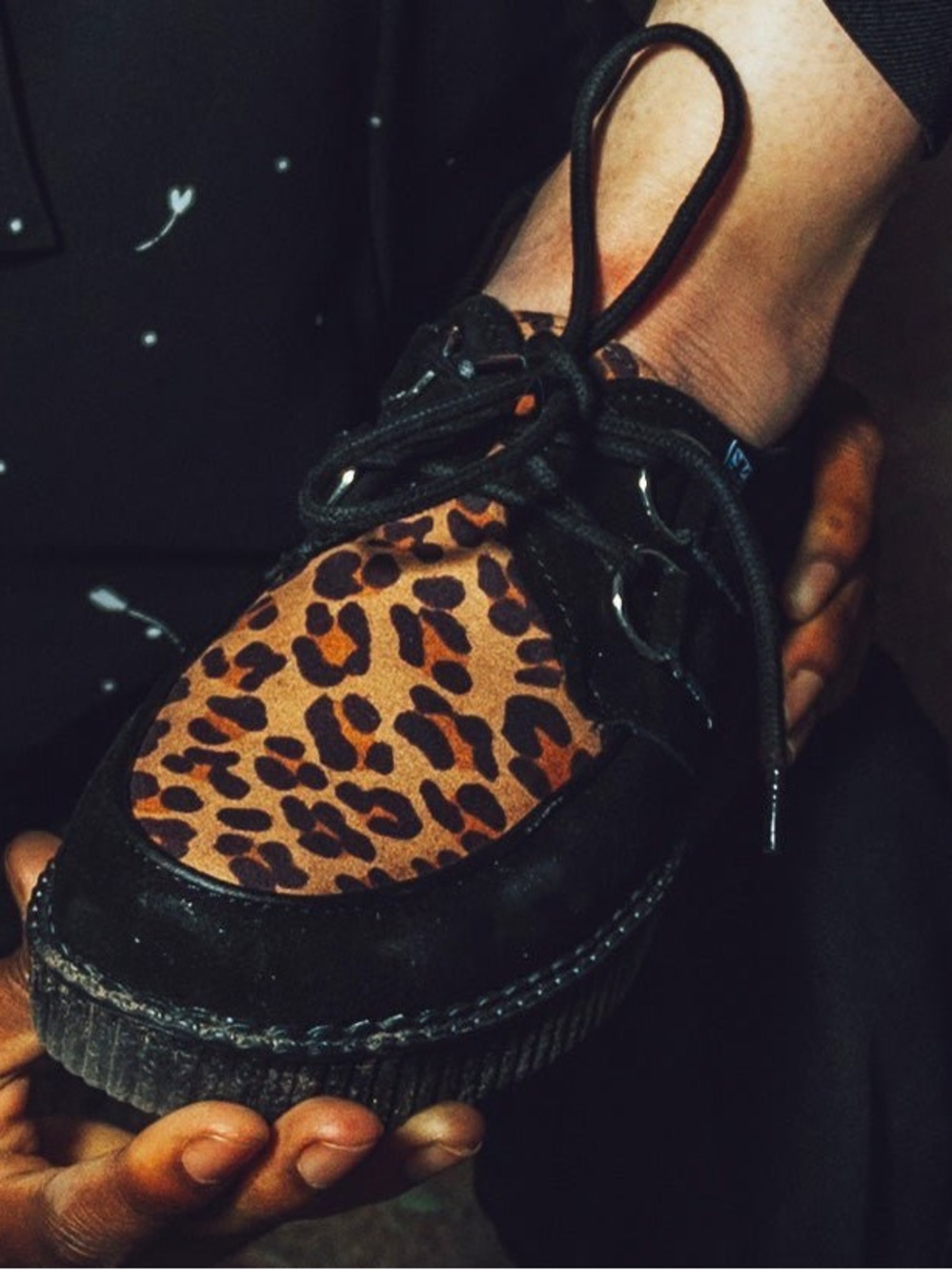 TUK Black & Leopard Viva Low Creeper US 6M/8W